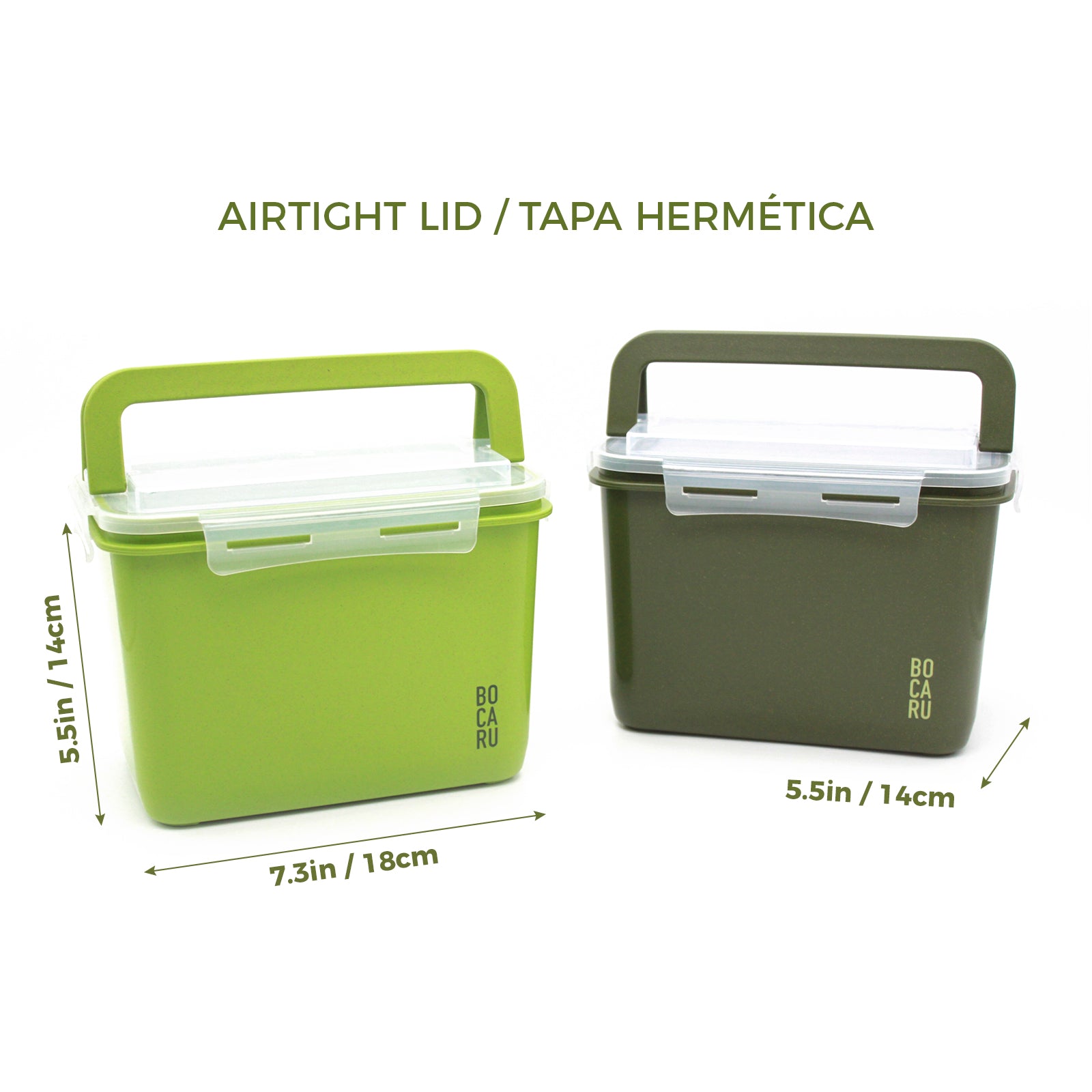 Lonchera Bento Box + Tuppers por separado. Cabe una comida completa en porciones óptimas. Set de 14 piezas. Verde Vivo