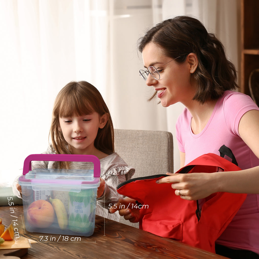 Lonchera Bento Box para niños. Lonchera + tuppers + cubiertos. Set de 18 piezas. Porciones ideales para niños de 5 a 12 años. Azul Eléctrico