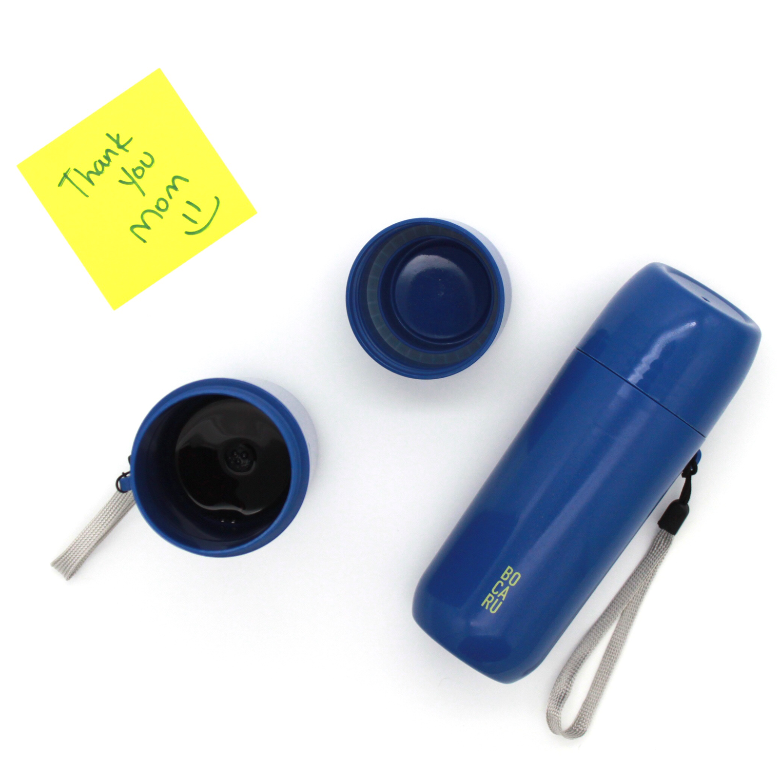 Botella de Agua para niños. Con tapa tipo taza y jareta. Ideal para niños de 5 a 12 años. 330ml. Azul Eléctrico
